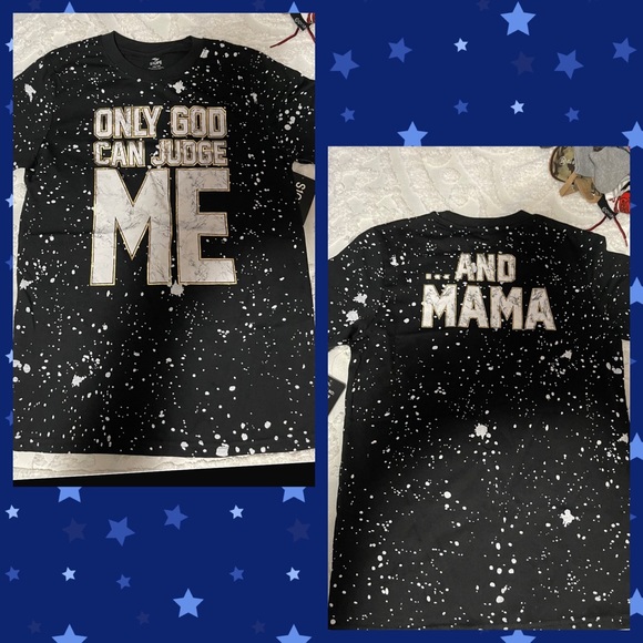 BOYS SZ 16-18 “ONLY GOD AND MAMA CAN JUDGE ME” 🥰😉 T-SHIRT - Picture 1 of 7